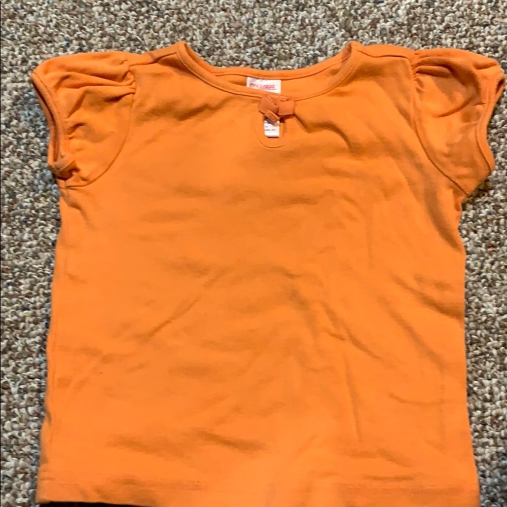 Gymboree orange tshirt with bow at neck